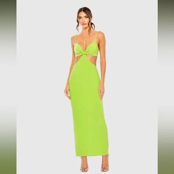 Mac Duggal | Dresses | Nwt Mac Duggal 398 Lime Green Cutout Dress Size 2 |  Poshmark